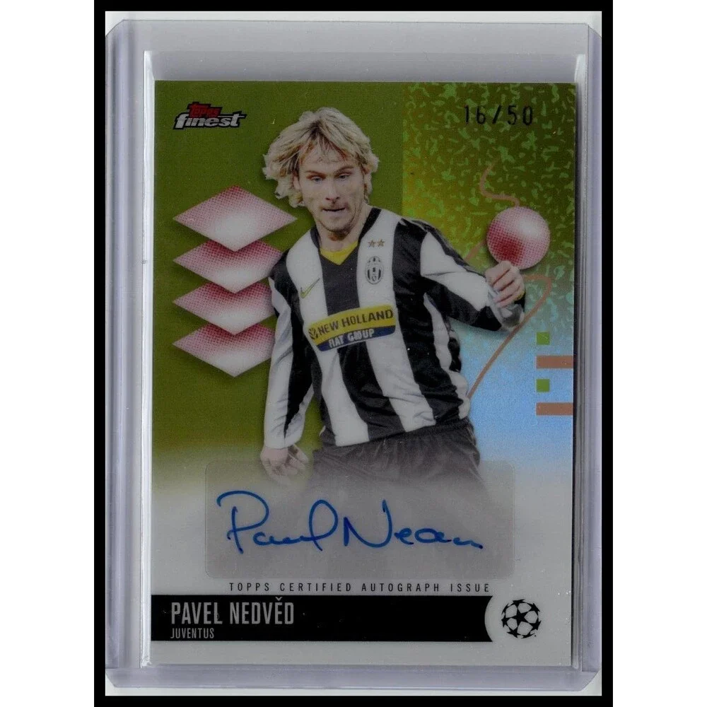 2025-26 Topps Finest UEFA Club Soccer PAVEL NEDVED GOLD AUTO /50 Juventus